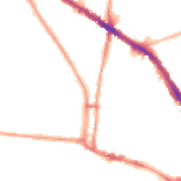 Night-time road noise heatmap for N6 4AA