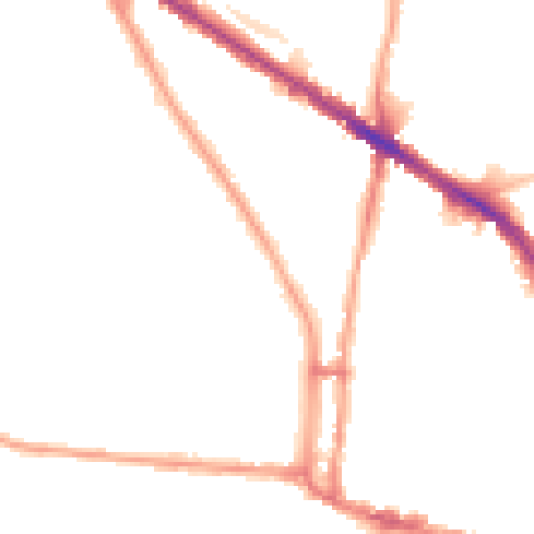 Night-time road noise heatmap for N6 4AB