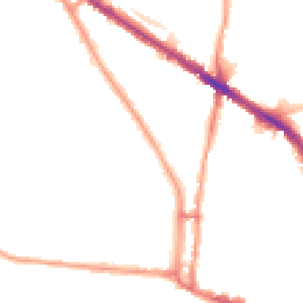 Night-time road noise heatmap for N6 4AD