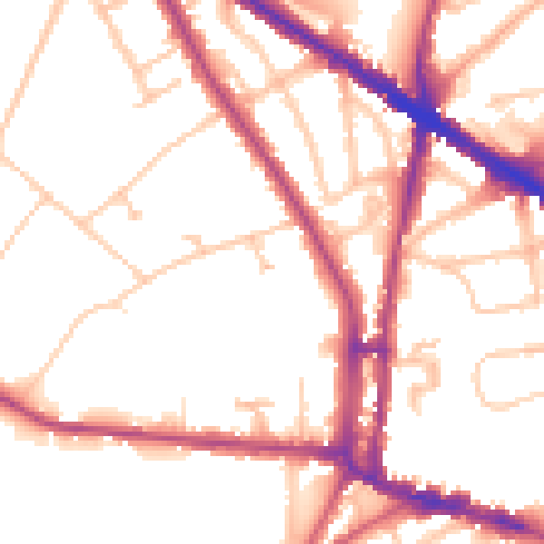 Daytime road noise heatmap for N6 4AF