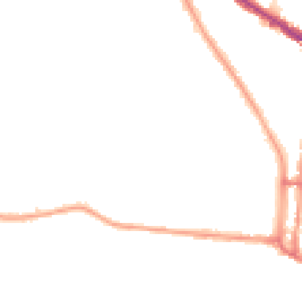 Night-time road noise heatmap for N6 4AG