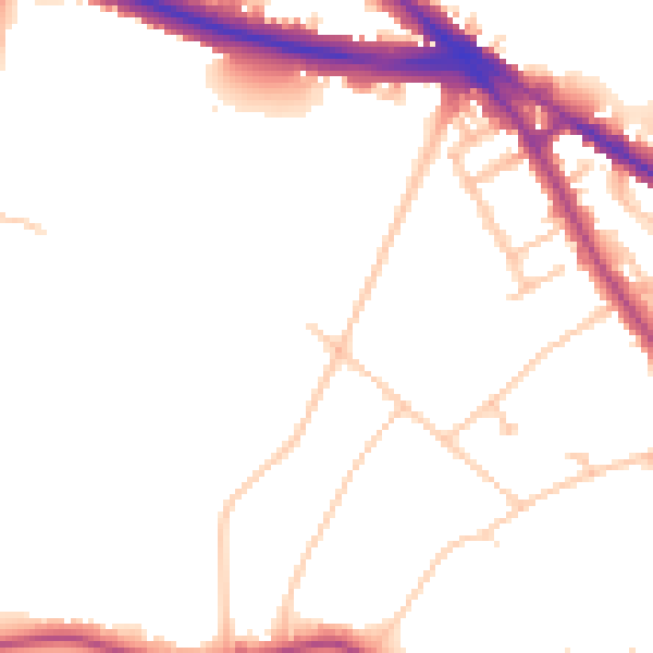 Daytime road noise heatmap for N6 4AH