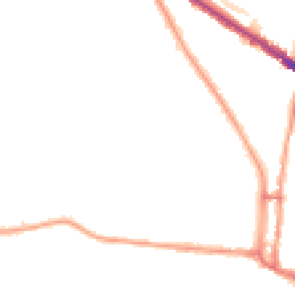 Night-time road noise heatmap for N6 4AL