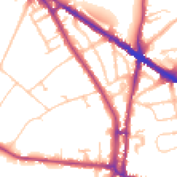 Daytime road noise heatmap for N6 4AN