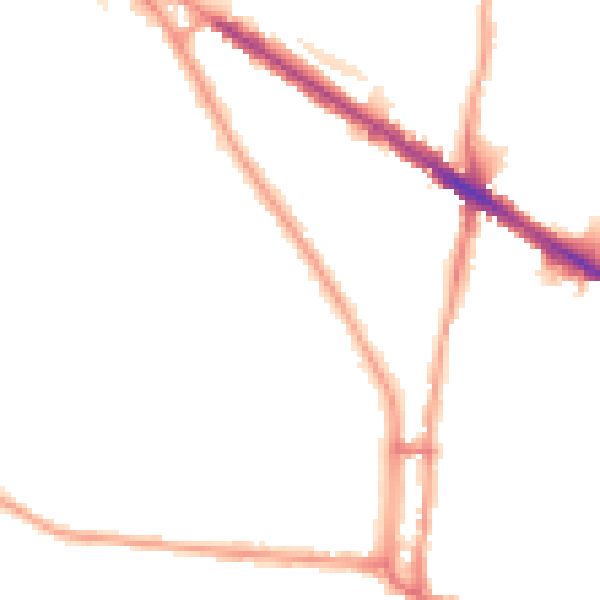 Night-time road noise heatmap for N6 4AN