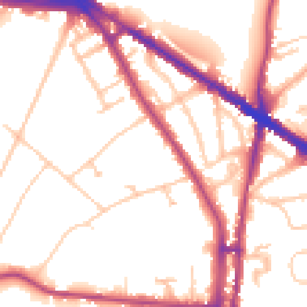 Daytime road noise heatmap for N6 4AR