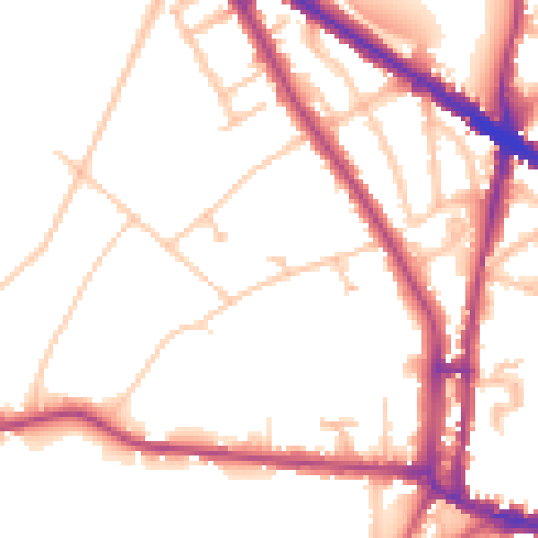 Daytime road noise heatmap for N6 4AT