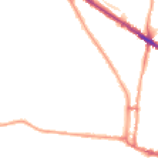 Night-time road noise heatmap for N6 4AT