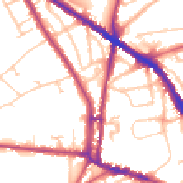 Daytime road noise heatmap for N6 4AU