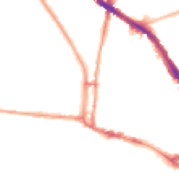Night-time road noise heatmap for N6 4AX