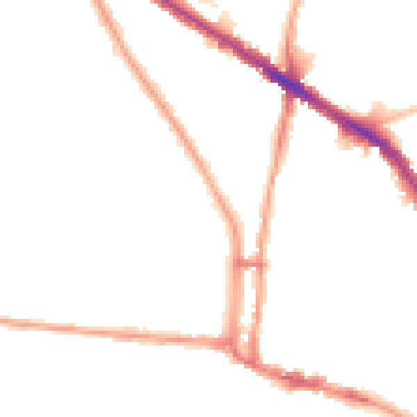 Night-time road noise heatmap for N6 4BA