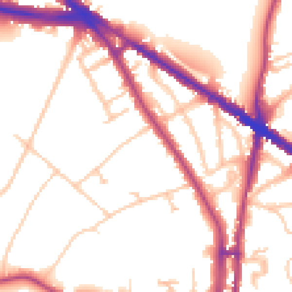 Daytime road noise heatmap for N6 4BB
