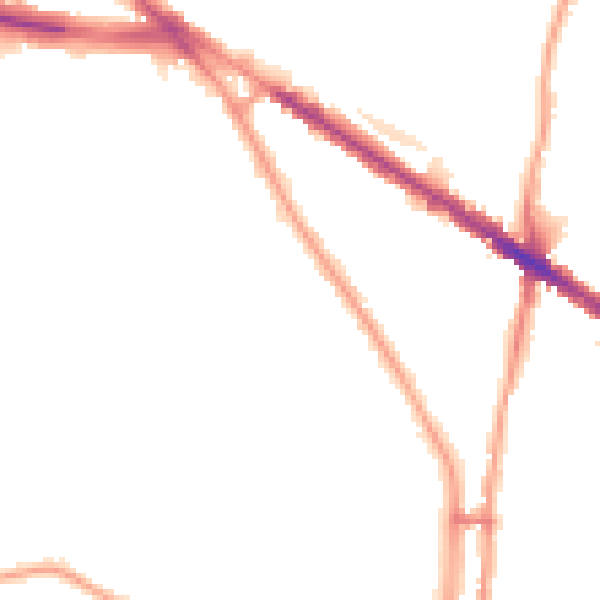 Night-time road noise heatmap for N6 4BB