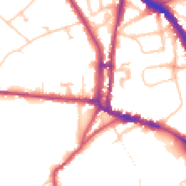 Daytime road noise heatmap for N6 4BD