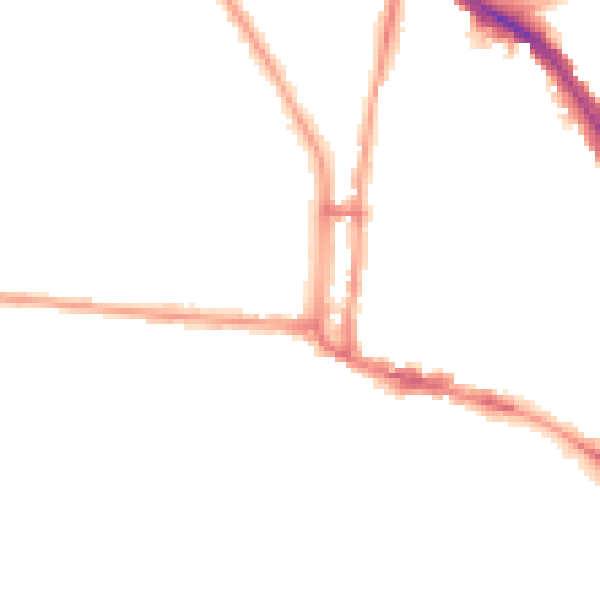 Night-time road noise heatmap for N6 4BD