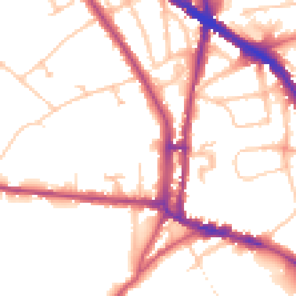 Daytime road noise heatmap for N6 4BG