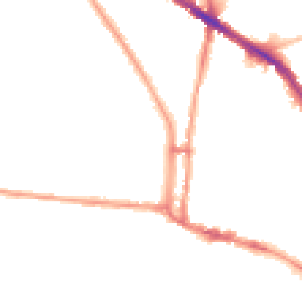 Night-time road noise heatmap for N6 4BG