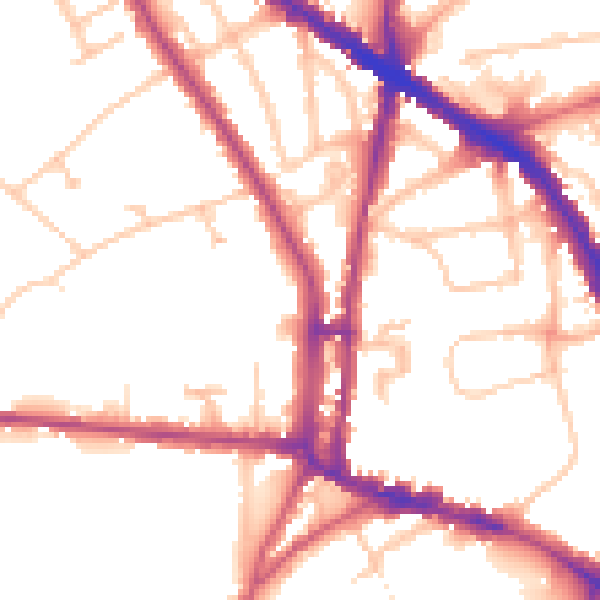 Daytime road noise heatmap for N6 4BH