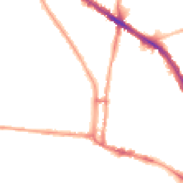 Night-time road noise heatmap for N6 4BH