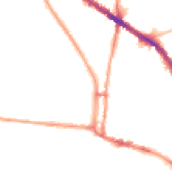 Night-time road noise heatmap for N6 4BJ