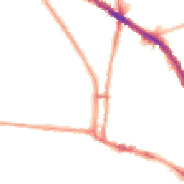 Night-time road noise heatmap for N6 4BQ