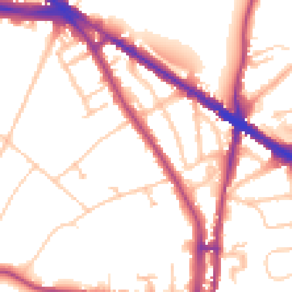 Daytime road noise heatmap for N6 4BS
