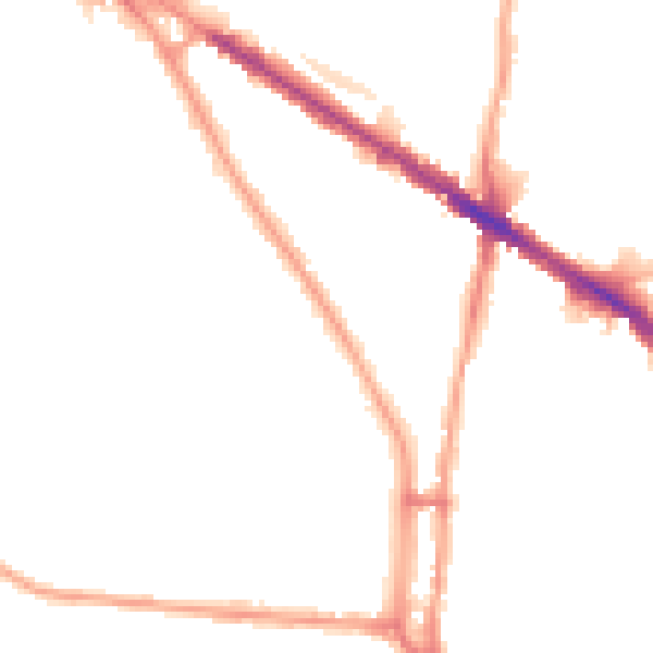 Night-time road noise heatmap for N6 4BT