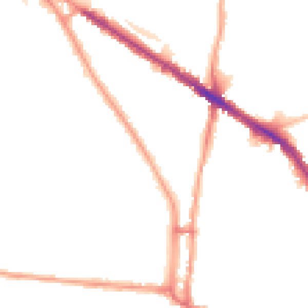 Night-time road noise heatmap for N6 4BY