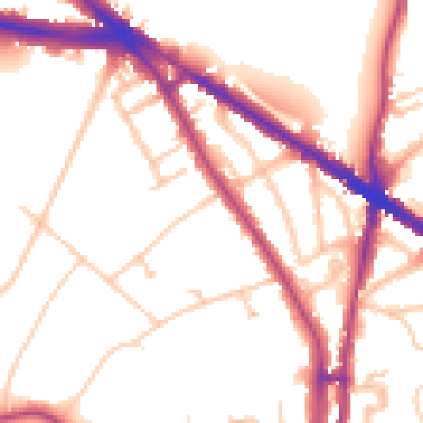 Daytime road noise heatmap for N6 4DA