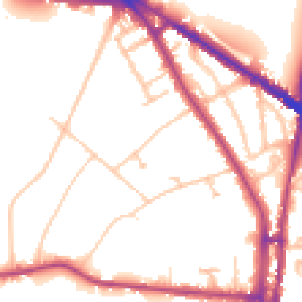 Daytime road noise heatmap for N6 4DB