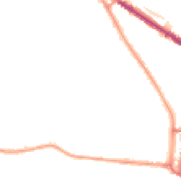 Night-time road noise heatmap for N6 4DE