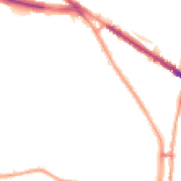 Night-time road noise heatmap for N6 4DJ