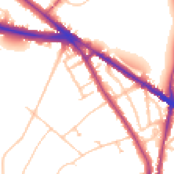 Daytime road noise heatmap for N6 4DR