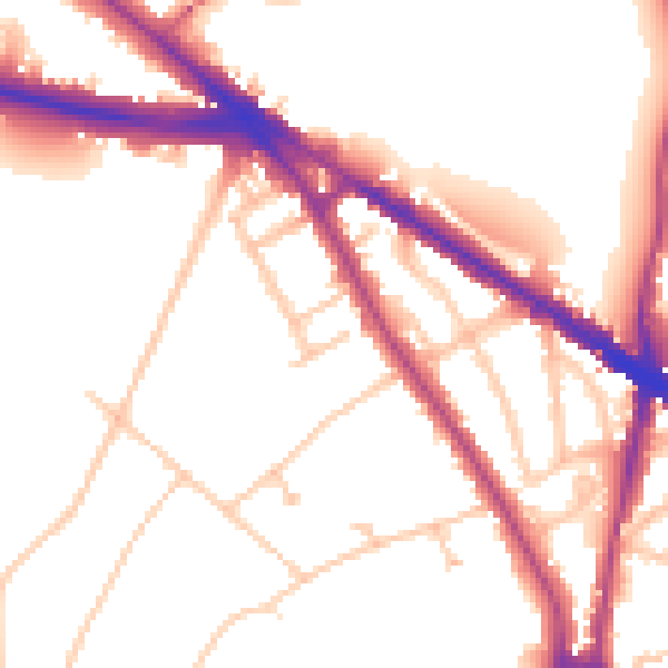 Daytime road noise heatmap for N6 4DS