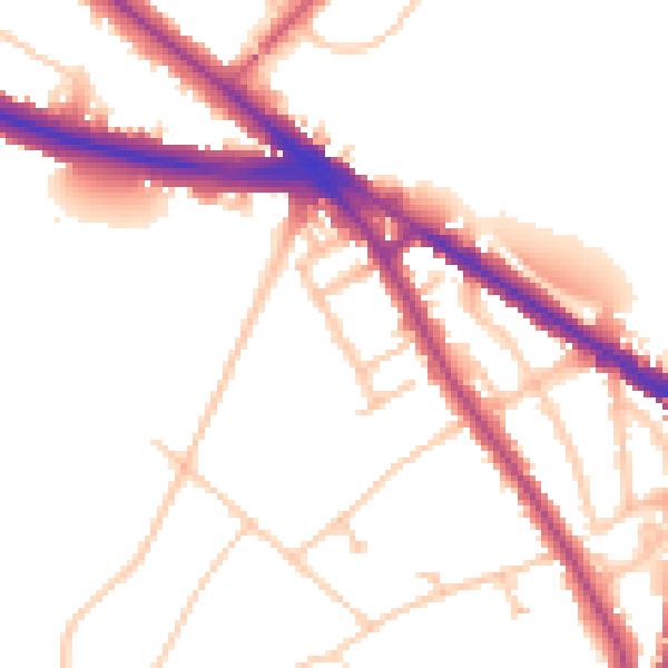 Daytime road noise heatmap for N6 4DU