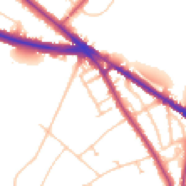 Daytime road noise heatmap for N6 4EB