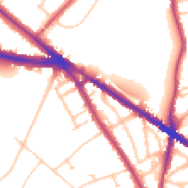Daytime road noise heatmap for N6 4RJ