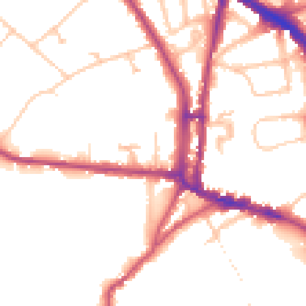 Daytime road noise heatmap for N6 4SH