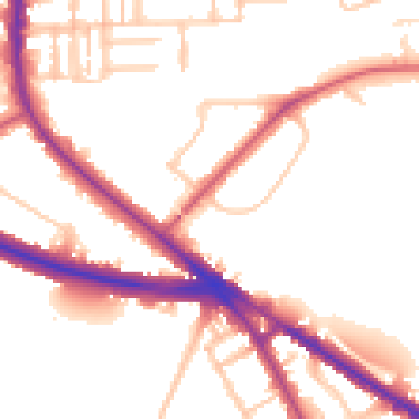 Daytime road noise heatmap for N6 4SU