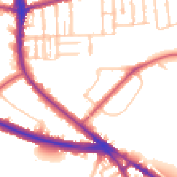 Daytime road noise heatmap for N6 4TD