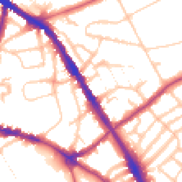 Daytime road noise heatmap for N6 5BB