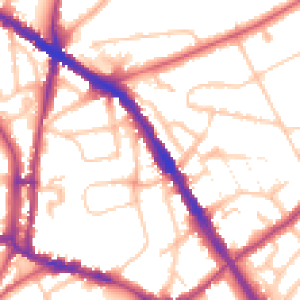 Daytime road noise heatmap for N6 5BP