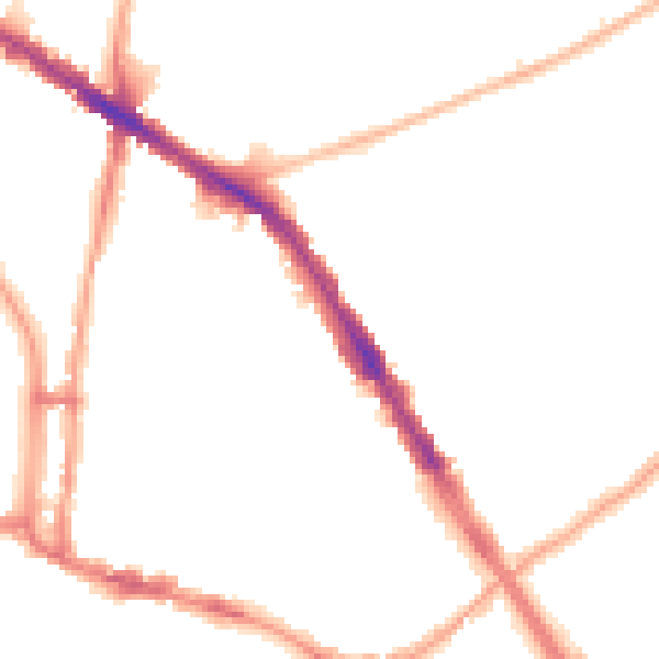 Night-time road noise heatmap for N6 5BP
