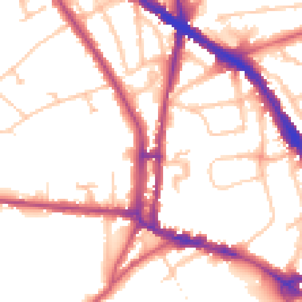 Daytime road noise heatmap for N6 5DZ