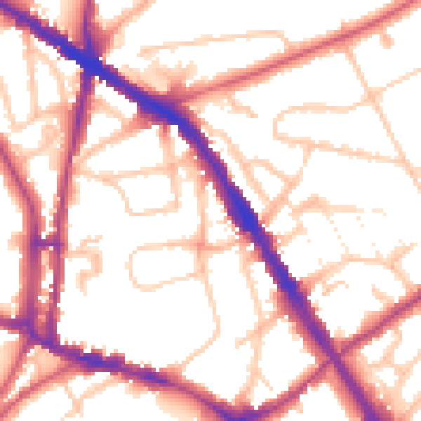 Daytime road noise heatmap for N6 5ET