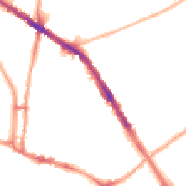 Night-time road noise heatmap for N6 5ET