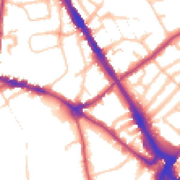 Daytime road noise heatmap for N6 5HR