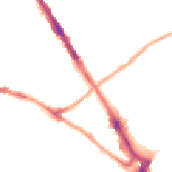 Night-time road noise heatmap for N6 5LJ