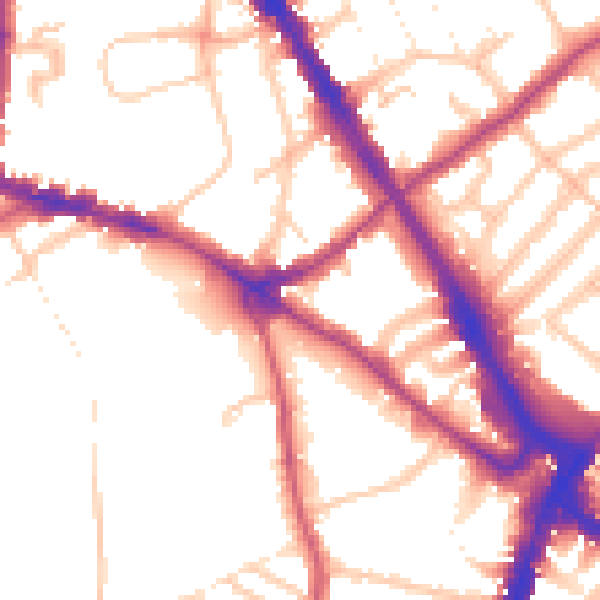 Daytime road noise heatmap for N6 5LL