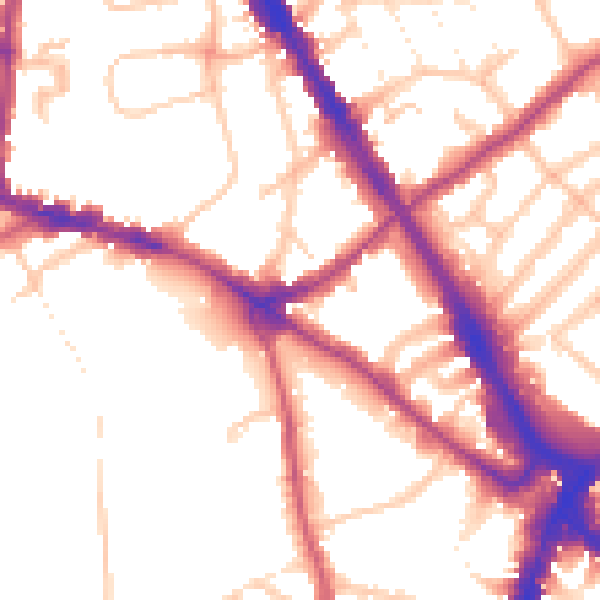 Daytime road noise heatmap for N6 5LZ